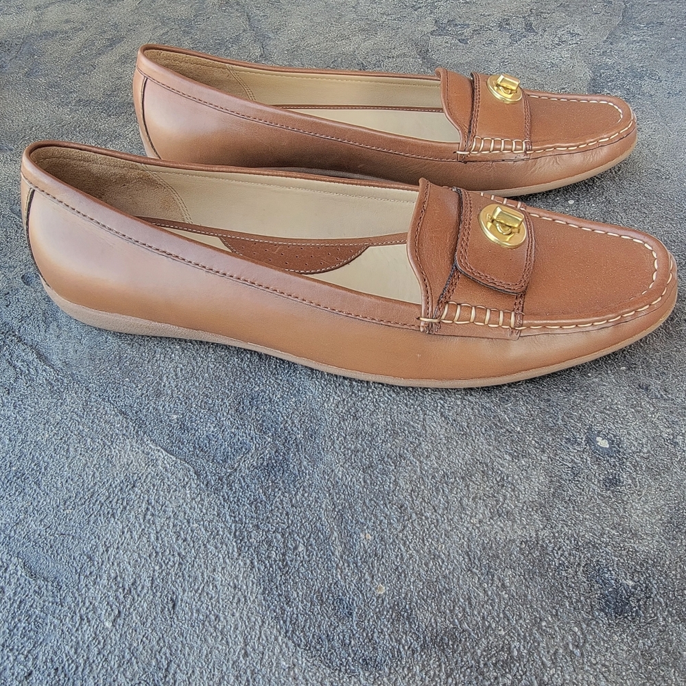 Coach Women's Darcie Soft Calf Flats Saddle color Size 10 M NIB - Picture 3 of 8